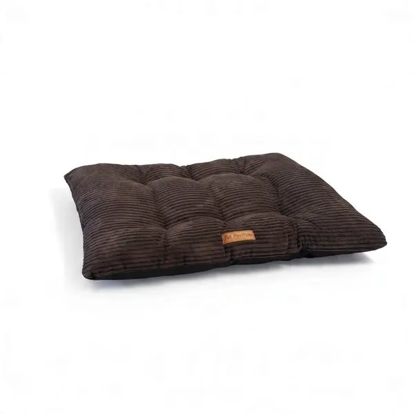 Earth Brown Ribbed Velvet Cushion